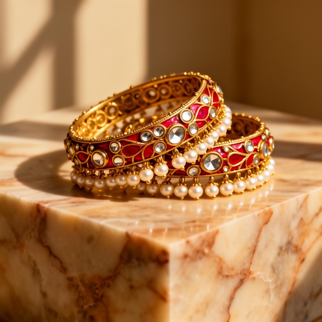 Vrinda Kundan Bangle Pair